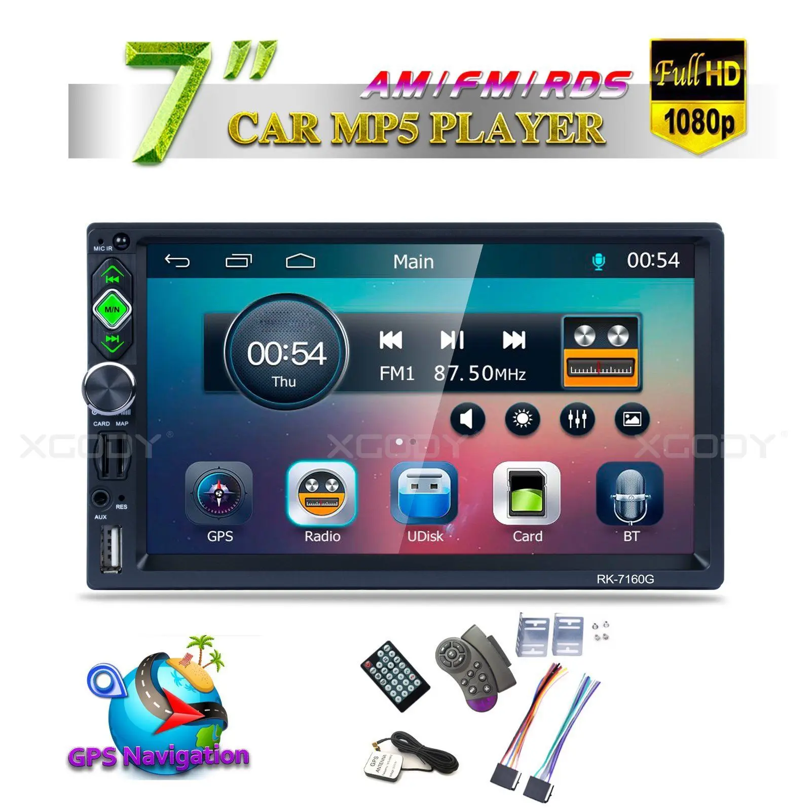 

7" Car MP5 Player Radio 2 Din GPS Navigation FM AM RDS Radio Tuner Bluetooth Quick Charge Android IOS Mirror Link 2Din Autoradio