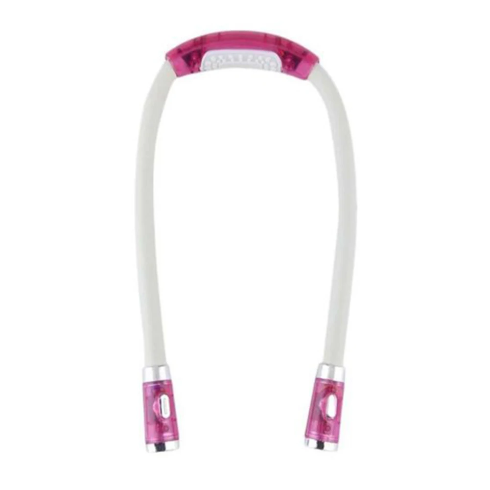 Pink Гибкая Handsfree светодиодный свет шеи лампа для чтения книг ночной фонарь для кемпинга TN88 - Испускаемый цвет: Pink