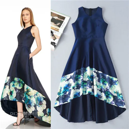 Elegant Royal Blue Front Short Back Long Dovetail Dress 2016 Summer Elegant Royal Blue Front Short Back Long Dovetail Dress 2016 Summer Women Sleeveless Runway Maxi