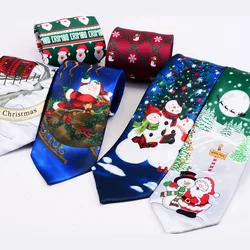 RBOCOTT Christmas Ties Red Good Quality Printed Necktie 9cm Novelty Santa Claus Green Tree Festive Tie For Men Christmas Gift