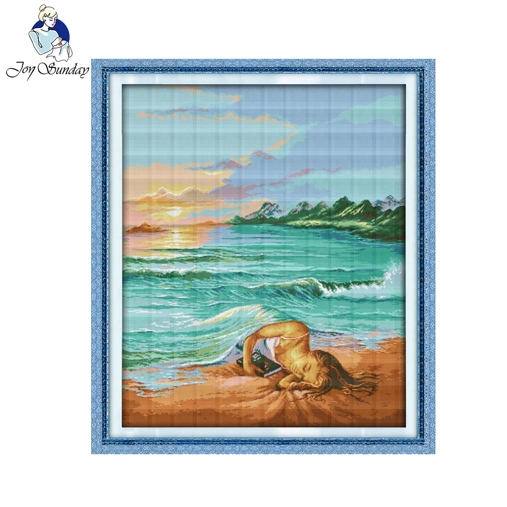 

Joy sunday figure style The daughter of sea easy counted cross stitch charts diy needle craft for beginners