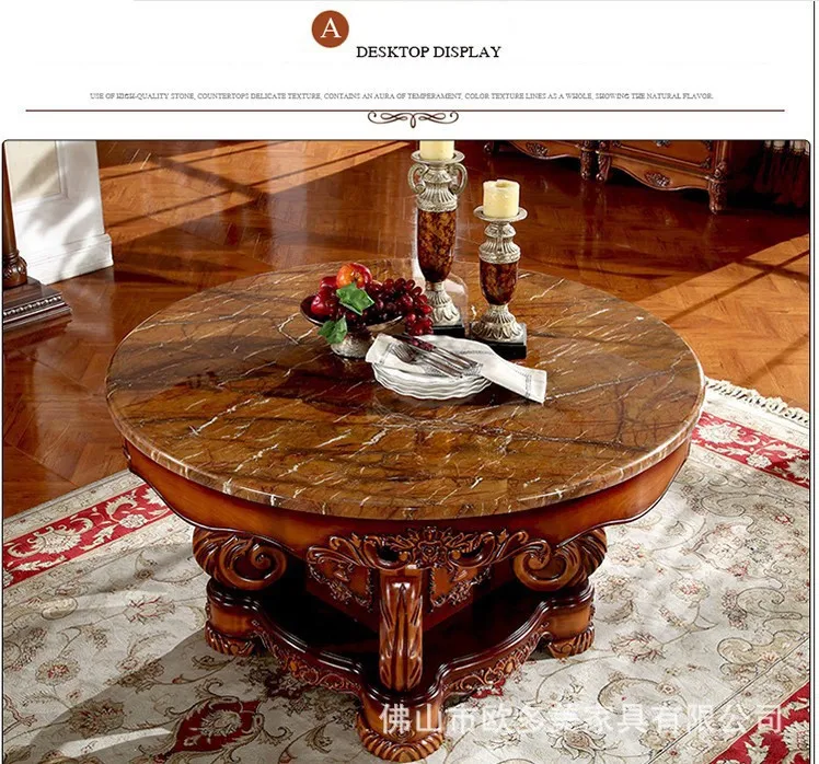 Современный Мраморный итальянский обеденный стол, твердый деревянный роскошный круглый обеденный стол в итальянском стиле d1426