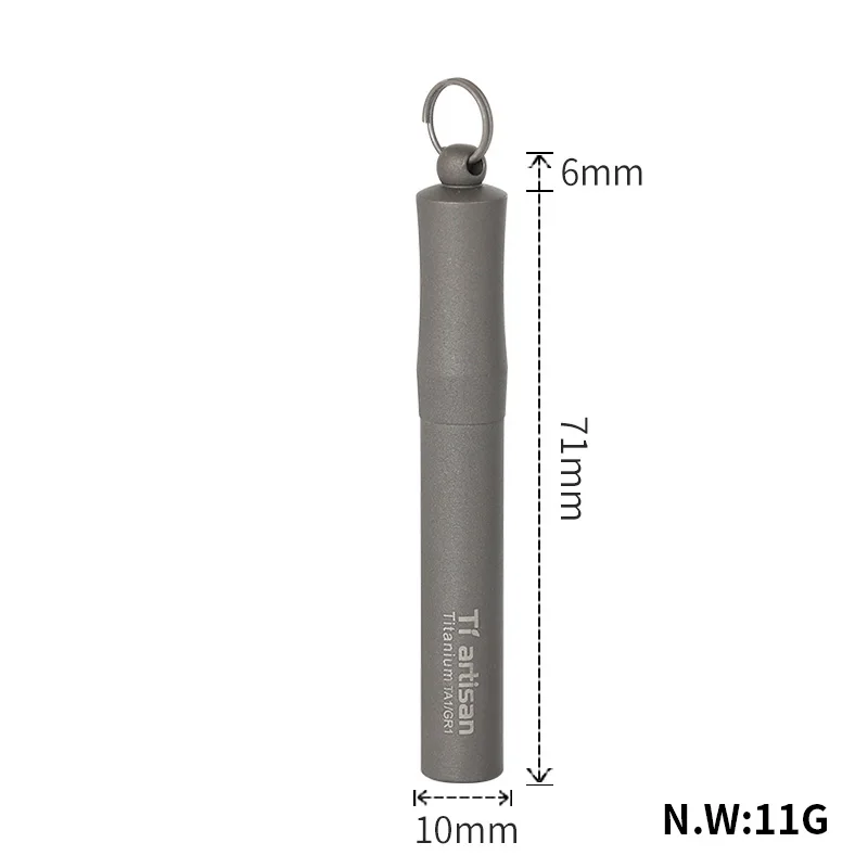 

Tiartisan Pocket Toothpick Holder with Keychain Eco-Friendly Ultralight Portable Keychain Titanium Toothpick Box Pill Case