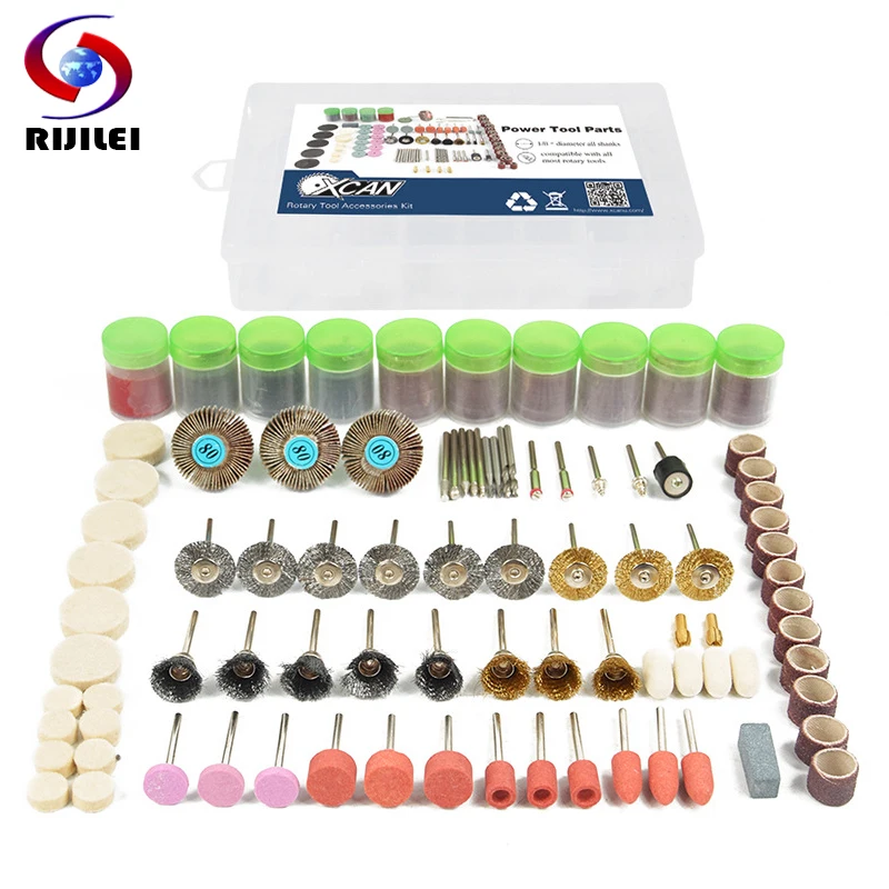 

RIJILEI 350PCS BIT SET SUIT MINI DRILL ROTARY TOOL FIT DREMEL Grinding,Carving,Polishing tool sets,grinder head,Sanding wheel