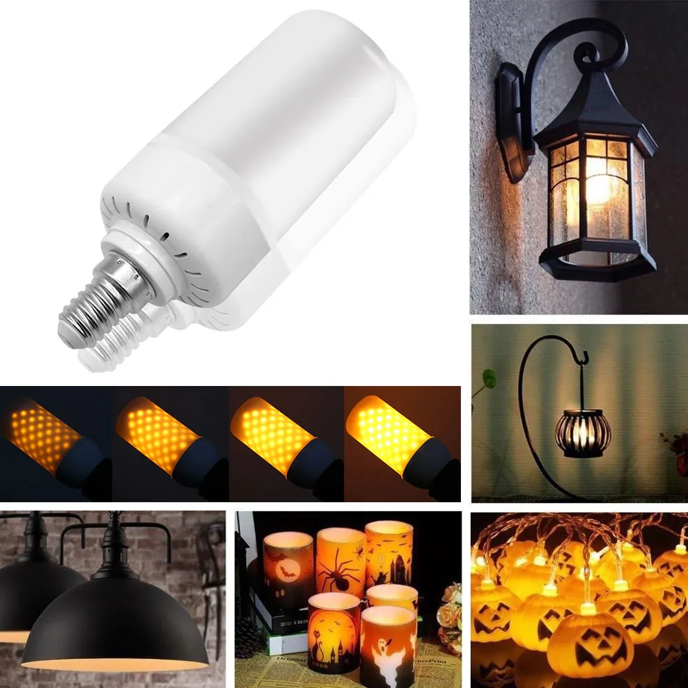 LED Flame Effect Fire Light Bulbs E27 E26 B22 E14 5W LED Corn light Flicker Flame Burning Lamp Christmas Dynamic Flame Light