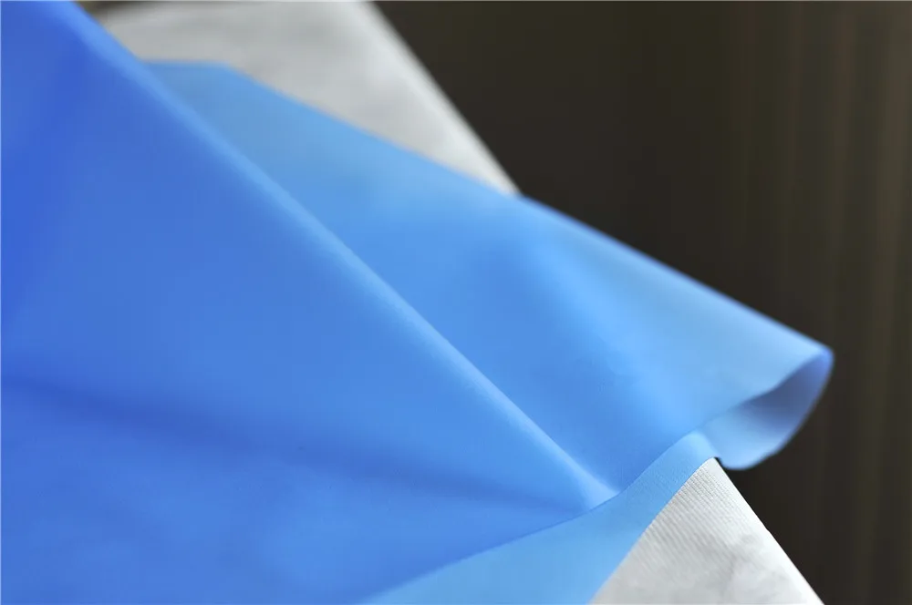 150 см* 100 см прозрачный матовый синий ТПУ ткань одежда модный плащ водонепроницаемая ткань эластичный diy материал