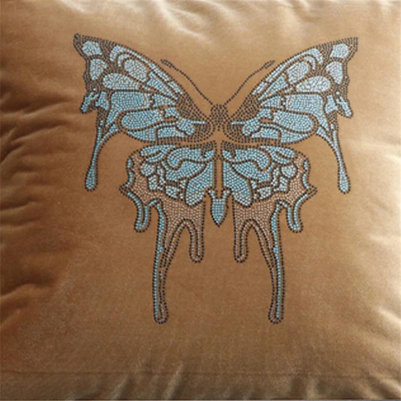 Новая роскошная Европейская бархатная Горячая бурение Алмазная бабочка кисточка диванная наволочка для подушки домашняя гостиничная наволочка для подушек в спальне