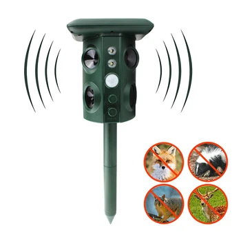 

Solar Powered Animal Repeller Waterproof PIR Sensor Outdoor Garden Anti Cat Dog USB Ultrasonics Solar Alarm Drive Repeller