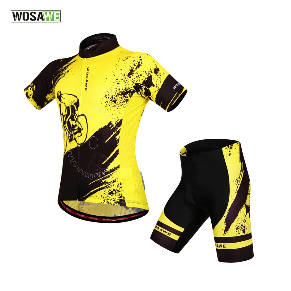 

WOSAWE Cycling Suits Ropa Ciclismo Summer Short Sleeve Jerseys Mens Cycling Jersey Bike Bicycle Sets maillot MTB Clothing*