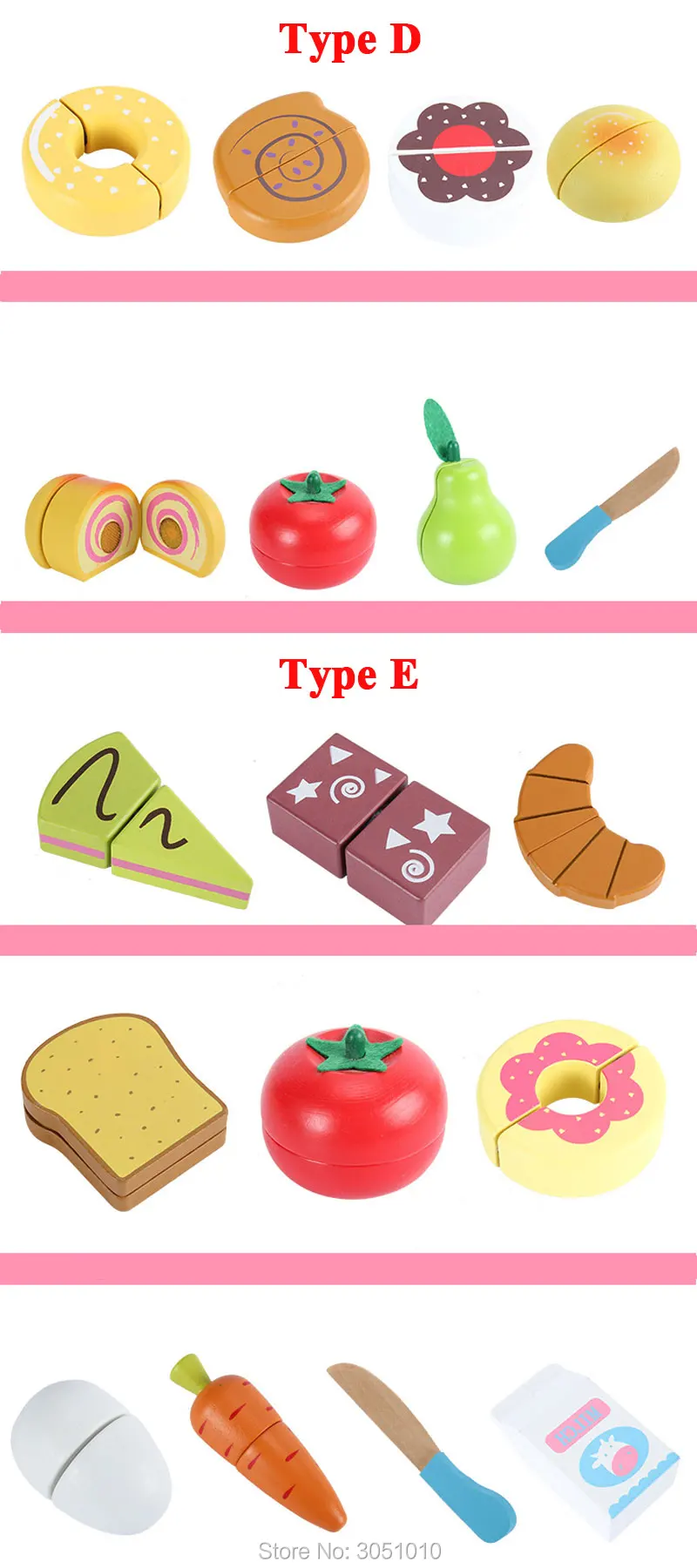 Новые 8 типов 1 Набор деревянные кухонные игрушки для резки фруктов, овощей, миниатюрная еда для детей, деревянная раннее развитие ребенка, игрушка для еды, подарок