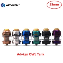 Electronic Cigarette Advken OWL Sub Ohm Tank 3ml/4ml Capacity &25mm Tank with 0.16ohm/0.2ohm Mesh Coil Sub Ohm Vape Atomizer