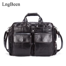 Lngbeen Genuine Leather Coffee Men Briefcase Laptop Business Bag Cowhide Men’s Messenger Bags Luxury Lawyer Handbags LB8920