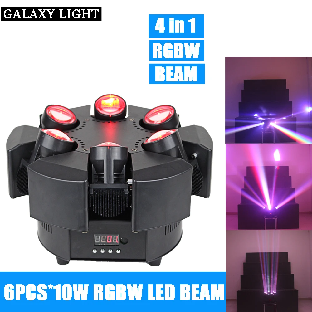 Движущаяся головка светодиодный луч сценическое освещение 6X10W RGBW 4in1