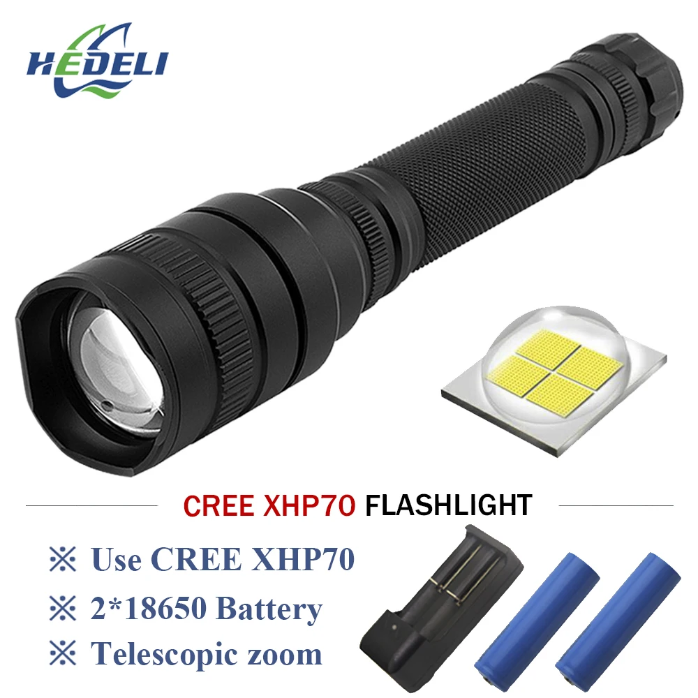 

xhp70 tactical flashlight Hard Light LED flashlight torch 18650 lanterna XHP70 high power rechargeable torch bike fishing light