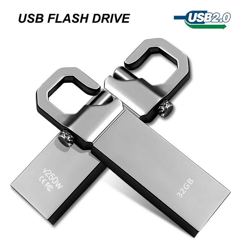 top quality usb flash drive Silver metal waterproof pen drive 4GB 8GB 16GB 32GB 64GB v250 U Disk