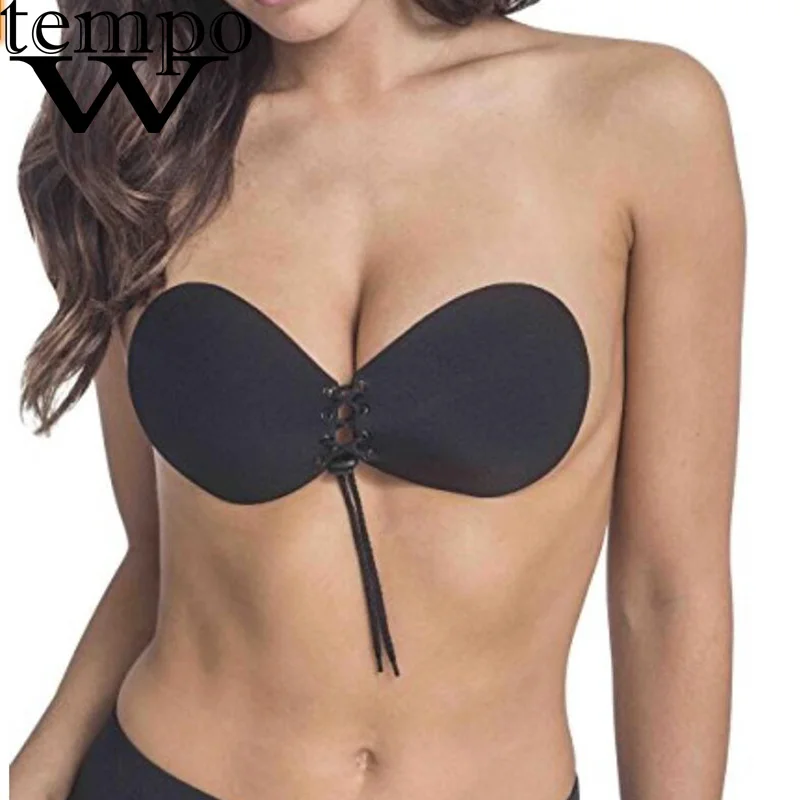 

Summer Push Up Adhesive Silicone Bra Strapless Bra Wire Free Self-Sticky Invisible Bra Seamless Solid Backless Underwear Bras