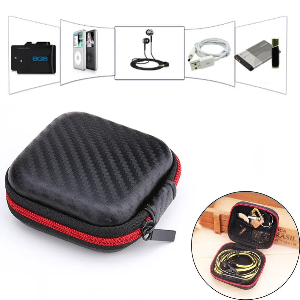 

Earphone Case Storage Earphone Bags Headphone Square Mini Zipper EVA Earphone Bag Wireless Bluetooth Earphone Accessories Box