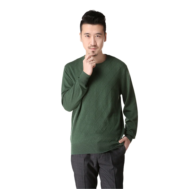 Dilly модная мужская одежда свитер argyle вязаный 100% кашемировый свитер с круглым вырезом пуловеры с длинными рукавами-DL009