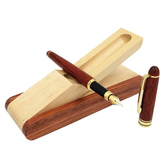 One Set Wooden Fountain Pen Set with Holder Fountain Pen Wood Handmade