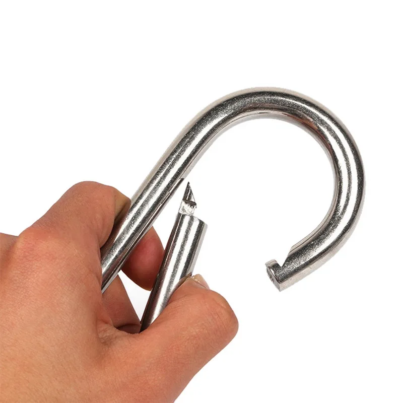 

1Pcs Spring Loaded Gate Snap Hooks Keychain Quick Link Lock Buckle Locking 304 Stainless Steel Carabiners Suitable for Climbing