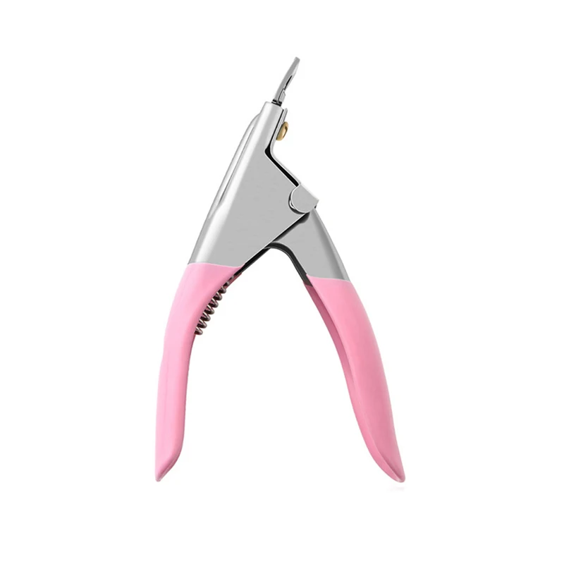 12,5 см художественный резак для ногтей клипер для педикюра инструмент для маникюра кончиков ногтей поддельный Триммер ножницы искусственный гель УФ акрил - Цвет: Pink