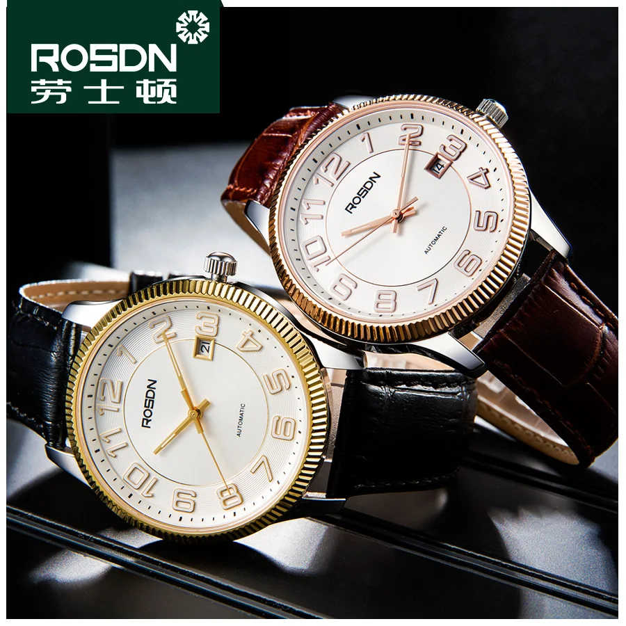 ROSDN 2016 Mechanical Stainless Steel Watch Mens Waterproof Watches Fashion Brand Luxury Watch Men Watches Top