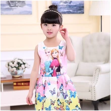 Платье принцессы Анны и Эльзы для девочек; вечерние платья принцессы; летнее платье с принтом бабочки для девочек; одежда для маленьких девочек-подростков; Vestidos