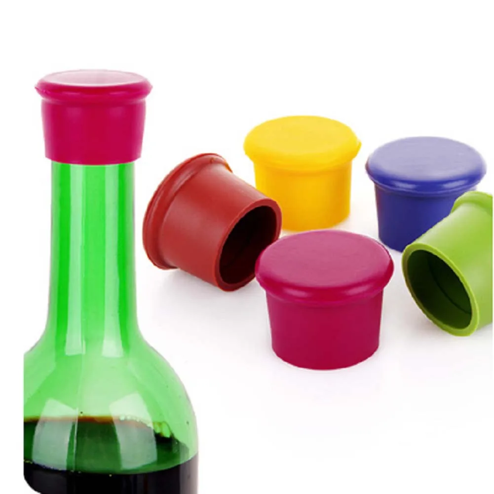 Bottle Stoppers Round Silicone Red Wine Covers 1pcs.  