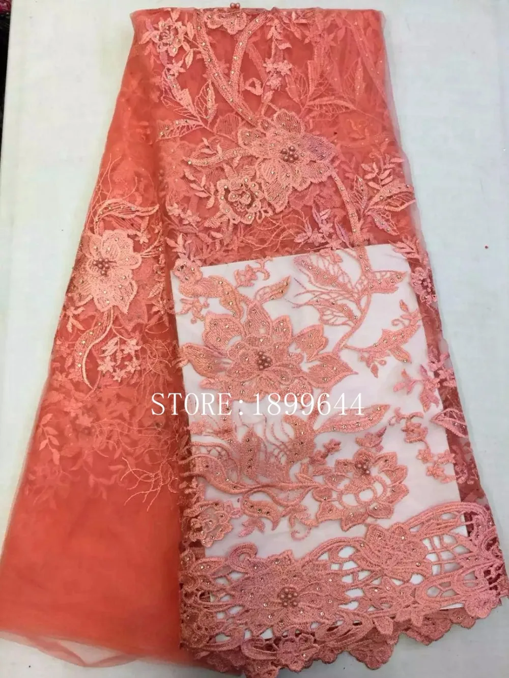 Exclusive High class french lace African fabric Swiss sewing tulle with 3d Lace appliques to color Beads ML1333 | Дом и сад