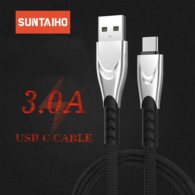 Suntaiho USB نوع C كابل ل Xiaomi mi9 USB C كابل لسامسونج S10 سريع شحن سلك USB-C الهاتف المحمول شاحن ل huawei p3