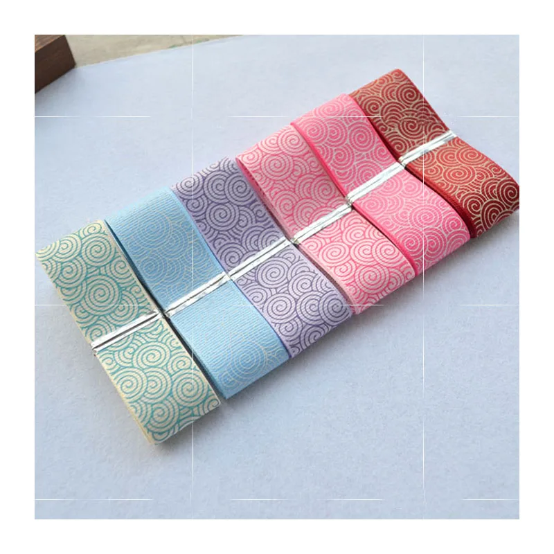 

High Quality 25mm X 1m Mixed 6 Colors Auspicious Clouds Pattern Ribbon Set For DIY Handmade Jewelry Accessories Decoration