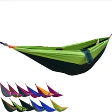 Drop Shipping Portable Nylon Double Hammock Garden Outdoor Camping Chair Travel Furniture Swing Sleeping Bed For Camping Trip