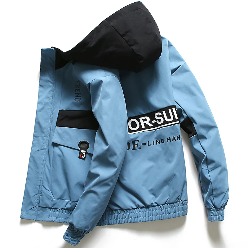 

2019 men's new spring autumn hot fashion high quality loose sports casual short stitching tooling jacket/Man slim Leisure coats