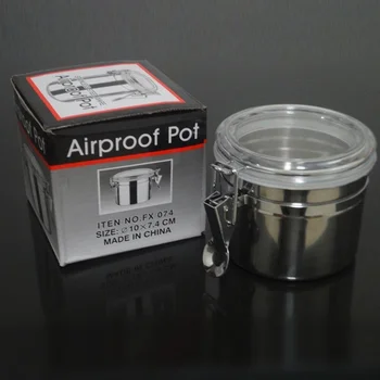 

Pro Sealed Tobacco Herb Storage Box Stainless Steel Airproof Pot Stainless Steel Can Humidor Humidifier