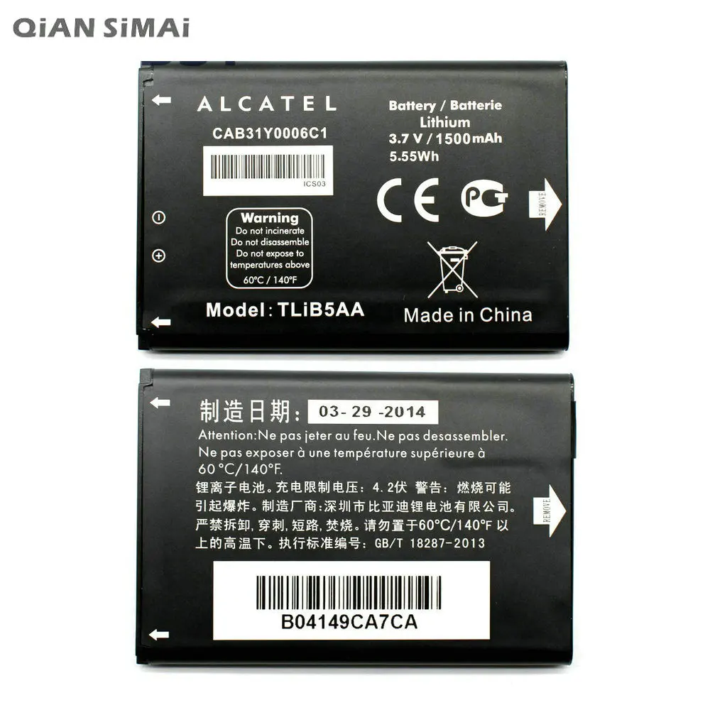 

New TLiB5AA Battery For Alcatel One Touch 993 995 996 OT993 OT995 OT996 100% High Quality CAB31Y0006C1 battery