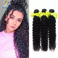 Sevengirls бразильские 10-30 дюймов девственные человеческие волосы пучки глубокие вьющиеся натуральные волосы для наращивания 3 пучка онлайн