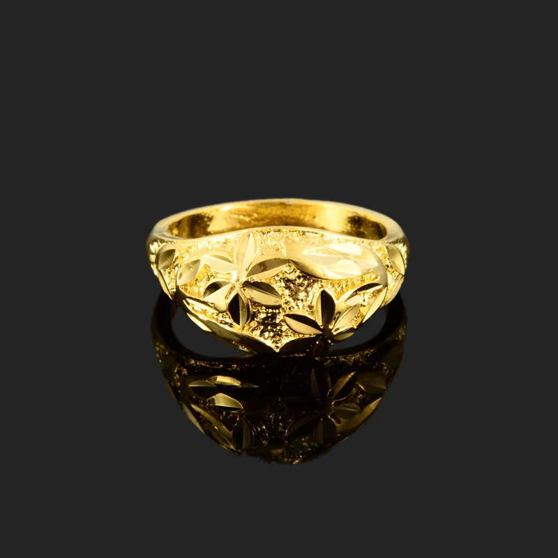 Золотой чехол с покрытием в виде листьев гравировать обручальные кольца для женщин или мужчин Уникальный дизайн Сияющий best Лучшая цена нежное кольцо среднего размера