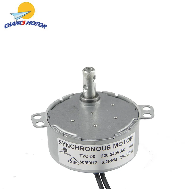 

CHANCS TYC-50 Synchronous Gear Motor 220V AC 6.2RPM 4W CW/CCW Small Electric Motor for School Project