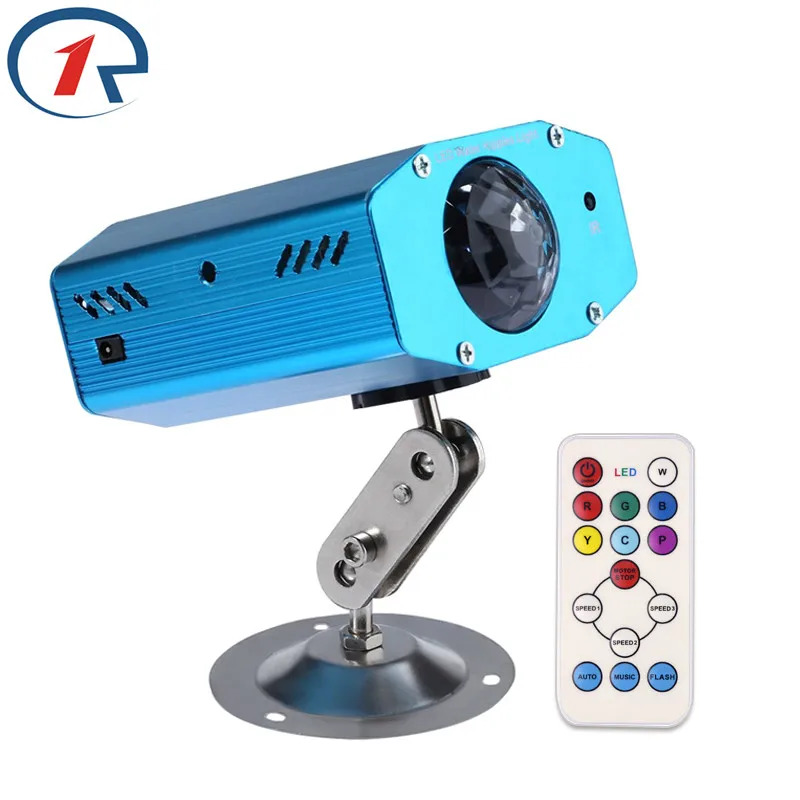 ZjRight 9W IR Remote Colorful strobe LED Stage Light Water Wave projection Effect lights Music control