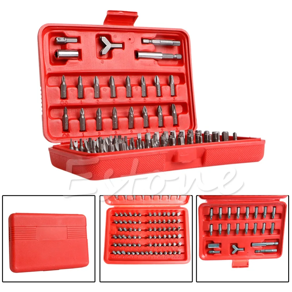 

Chrome Vanadium 100pcs Security Screwdriver Tamperproof Torx Hex Bit Set With Case New 2017