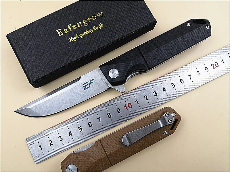 Eafengrow EF71 D2 Folding knife g10 handle ball bearing flipper pocket EDC knife outdoor camping utility knife folding hand tool Eafengrow EF71 D2 Folding knife g10 handle ball bearing flipper pocket EDC knife outdoor camping utility knife folding hand tool