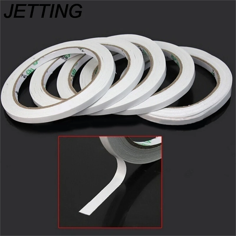 Hot  2 Rolls Powerful Double Faced Adhesive Tape paper Double Sided Tape For Mounting Fixing Pad Sticky