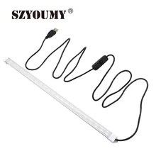 SZYOUMY 5 в USB светодиодный ленточный светильник лампа SMD 5630 24 светодиодный s светодиодный жёсткая планка Световая трубка с переключателем для телефона зарядное устройство ПК таблетки