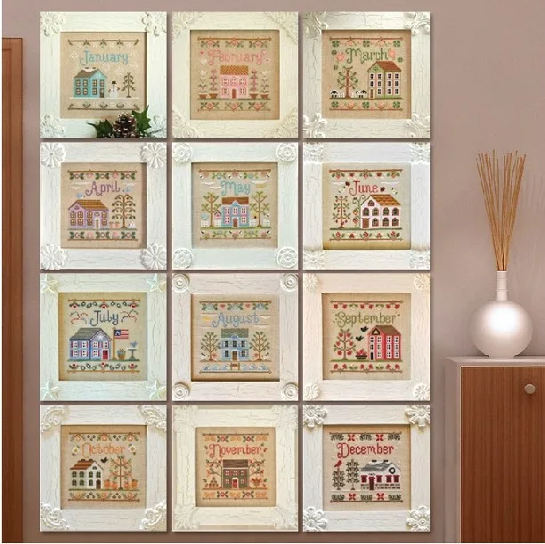 

Embroidery Package Cross Stitch Kits Unopen Luxurious 12 Piece 12Months of House New Free shipping Luxurious