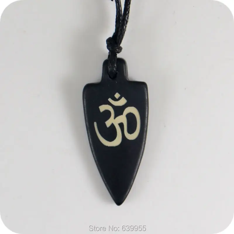 

Shield AUM OM Ohm Hindu Buddhist Hinduism Yoga India yak bone Pendant Necklace Amulet Lucky Gift Tribal Fashion Jewelry