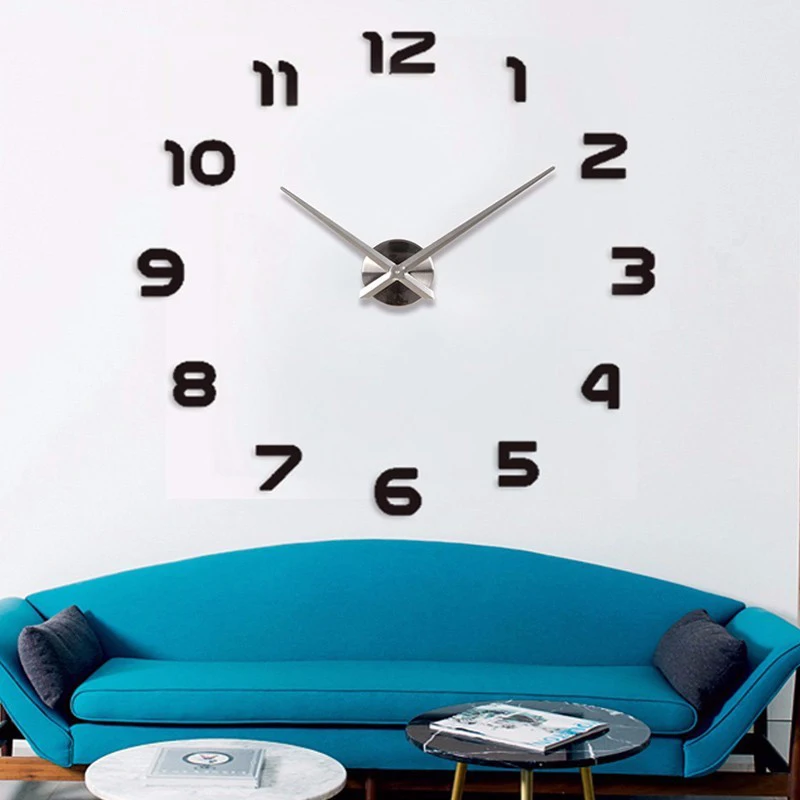 201.9 New fashion 3D big size wall clock mirror sticker DIY wall clocks