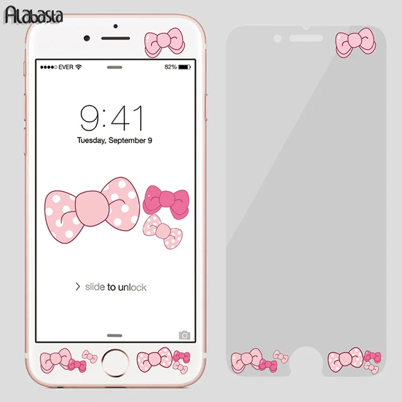 

Alabasta 9H Hard Cartoon Screen Protector Tempered Glass For iPhone 7 8 plu Soft 3D Curved Half Coverage Anti Scratch Cute Film