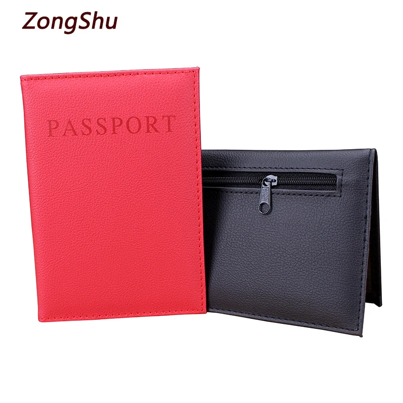 2018 new arrival brand men's passport holders fashion zipper passport