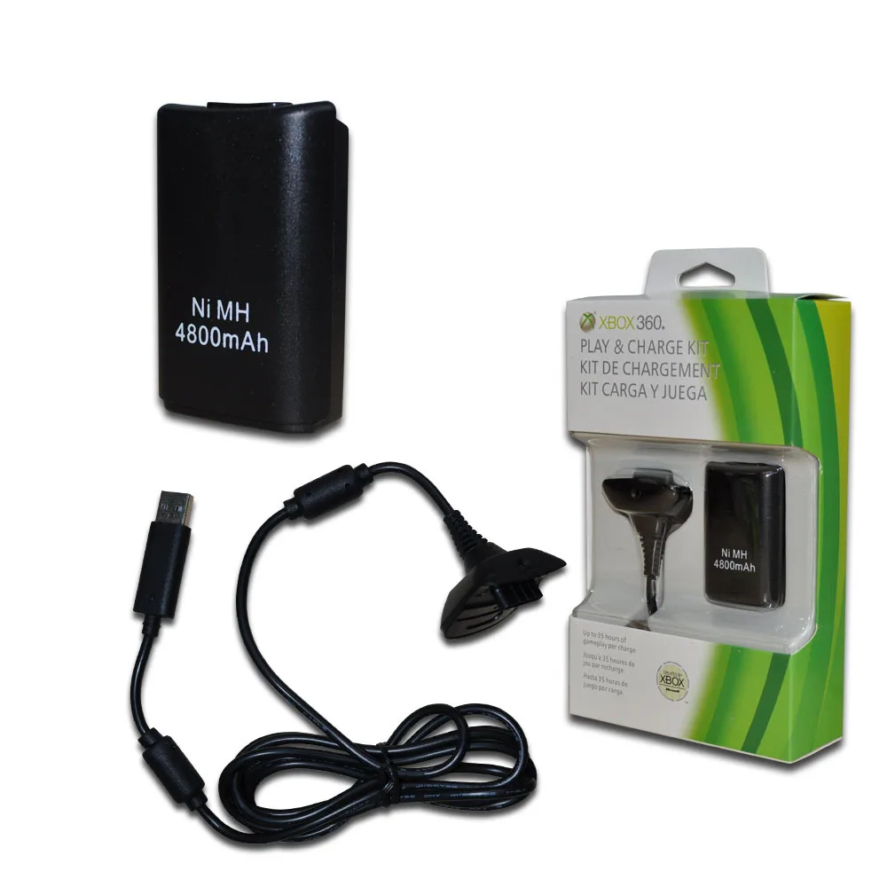 

Sanchow 4800mAh Rechargeable Battery Pack Batteries+Charger+Usb Cable Charging Kit For Xbox 360 Battery Wireless Controller