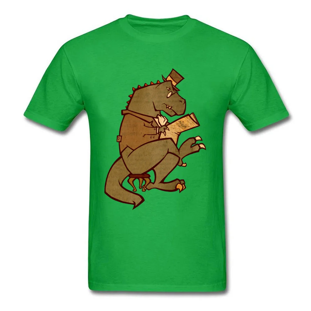 Gentleman T Rex 17516 Printing T Shirts for Men 100% Cotton Thanksgiving Day Tees Tops Shirts Short Sleeve 2018 New Round Collar Gentleman T Rex 17516 green